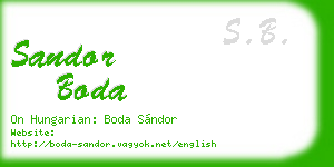 sandor boda business card